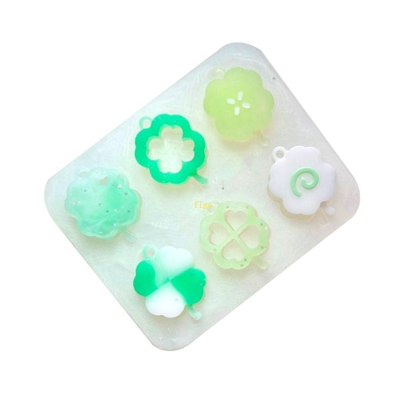 Flgo Stylish Clovers จี้หล่อแม่พิมพ์ Easy Demould แม่พิมพ์ซิลิโคนสําหรับแขวนที่ไม่ซ้ํากันและหัตถกรรม Artisan