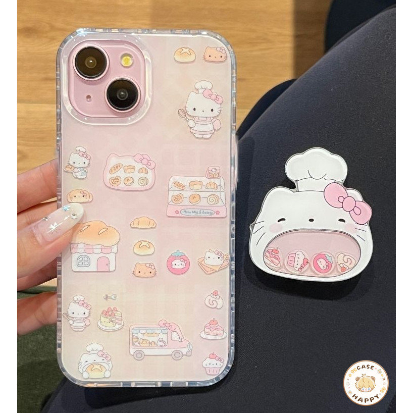 เคส Oppo A18 A17 A58 A15 A57 A54s A16 A54 A9 A7 A16K A3s A74 A38 A53 A76 A31 Reno 10 5 การ์ตูนแฮปปี้คิตตี้ลูกหมาน่ารัก