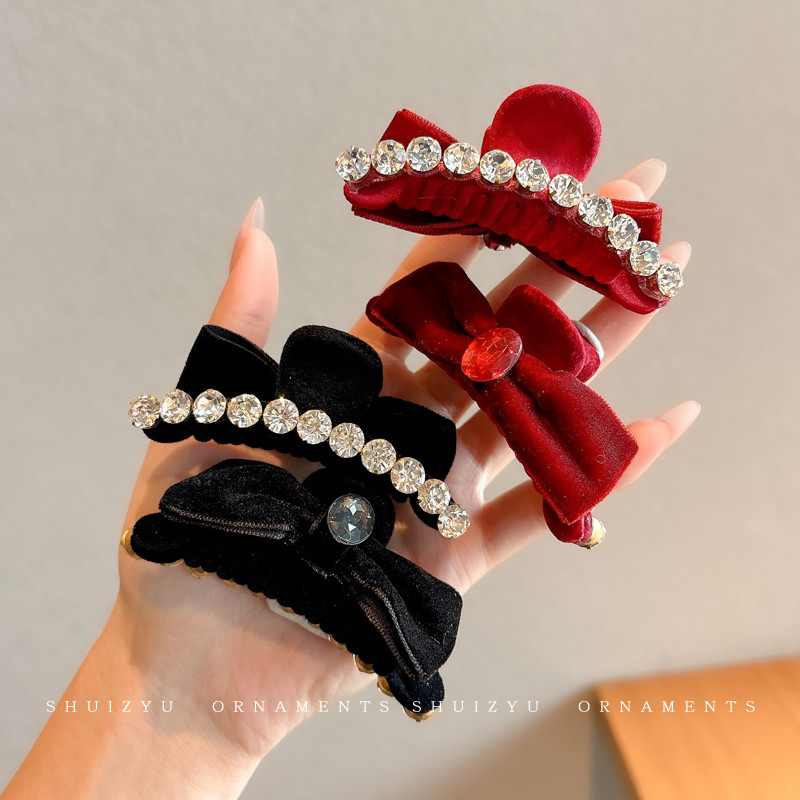 Velvet Bow Grabber กิ๊บติดผมขนาดกลางแบบใหม่ของผู้หญิง