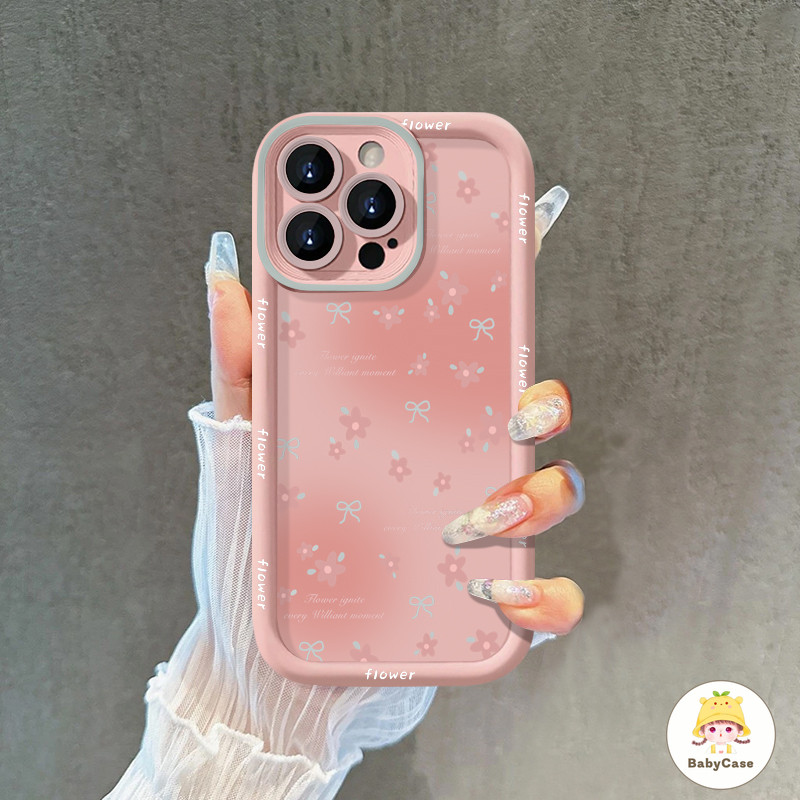 เคสไอโฟน 13 16 สำหรับ iPhone 11 15 13 16 12 14 Pro Max 7 8 16 15 6 6s 14 Plus XR X XS Max SE 2020 โรแมนติกหวานดอกไม้สด