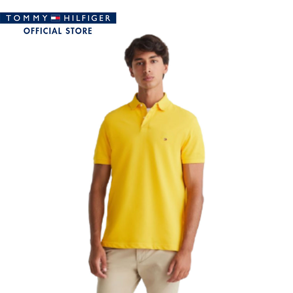 Tommy Hilfiger เสื้อโปโล ผู้ชาย รุ่น MW0MW32346 ZGR - สีเหลือง ทรง Regular Fit