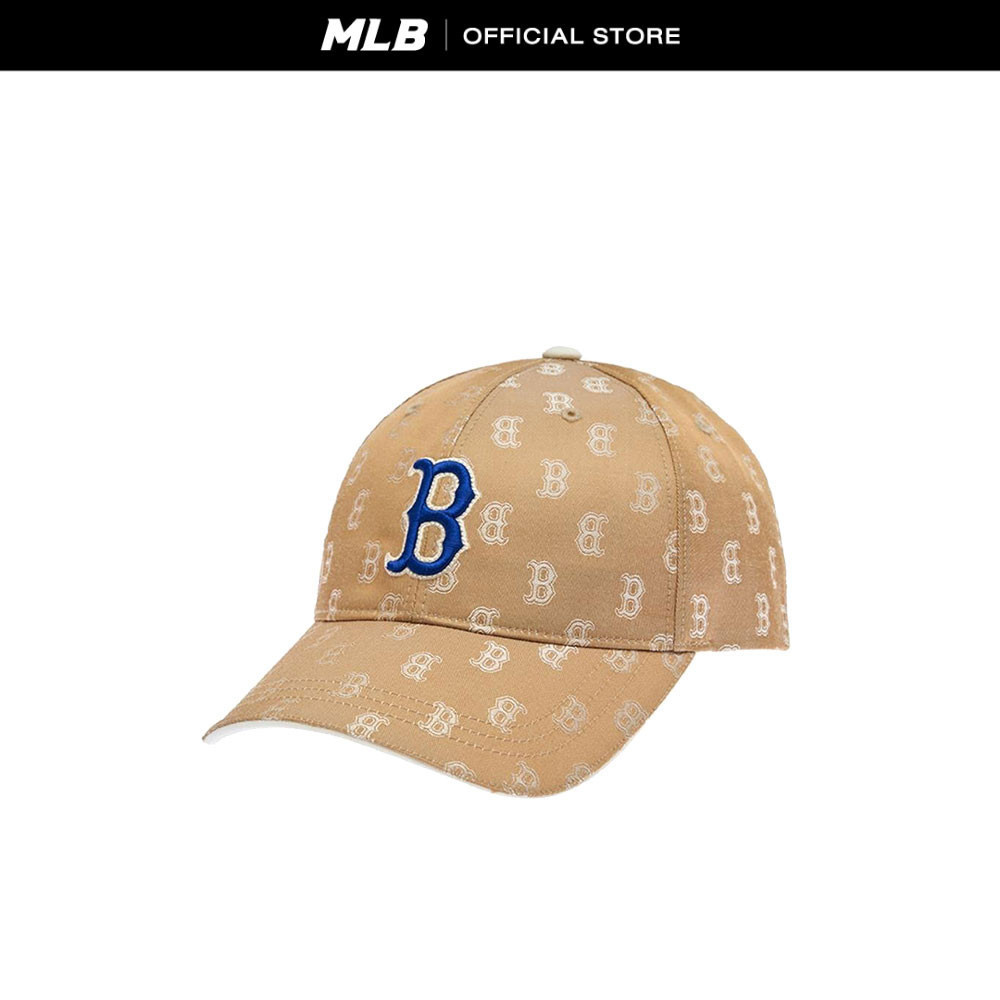 MLB หมวกแก็ป Unisex Classic Jacquard Monogram รุ่น 3ACPM014N 43BGD สีดาร์กเบจ