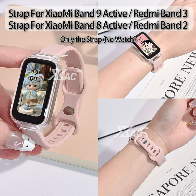 สําหรับ Xiaomi Smart Band 9 active Strap Correa ซิลิโคน Watchbands สําหรับ Redmi Smart Band 3 สร้อยข้อมือ miband 8 active