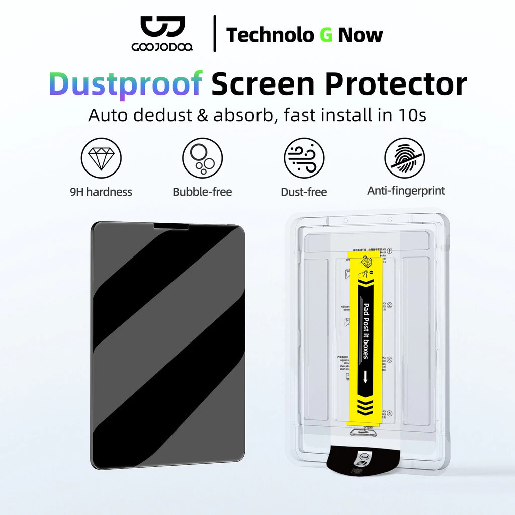 GOOJODOQ Steel Film for Ipad Dust-free Installation Fingerprint and Dust Proof Screen Crystal Clear and Highly Sensitive