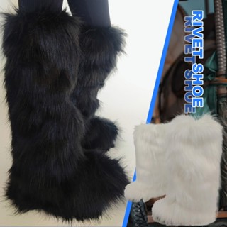 Fa Fuzzy Faux Furs ขาอุ่นขนสัตว์รองเท้าส้นสูงยาว Boot Cuffs …