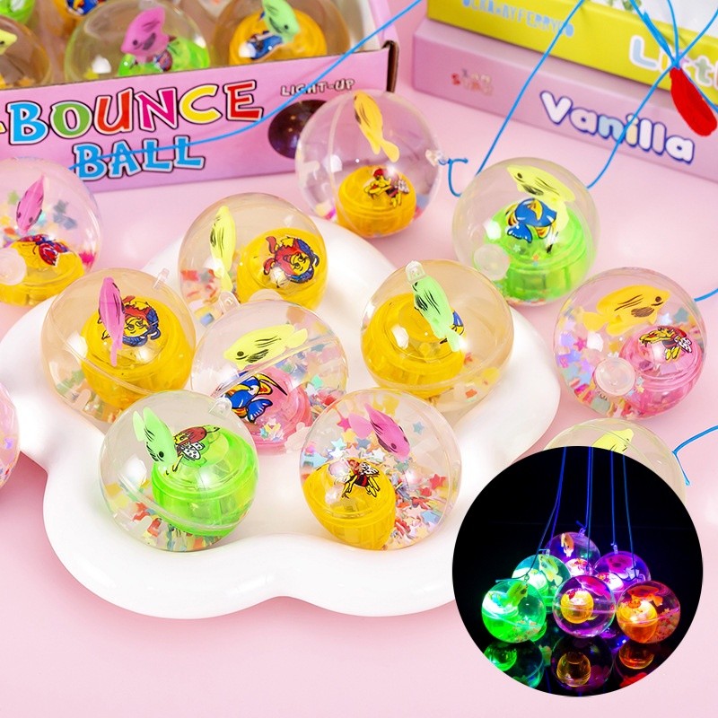 Creative Luminous Elastic Ball พร้อมเชือกกระพริบคริสตัลบอลของเล่นเด็ก YL274
