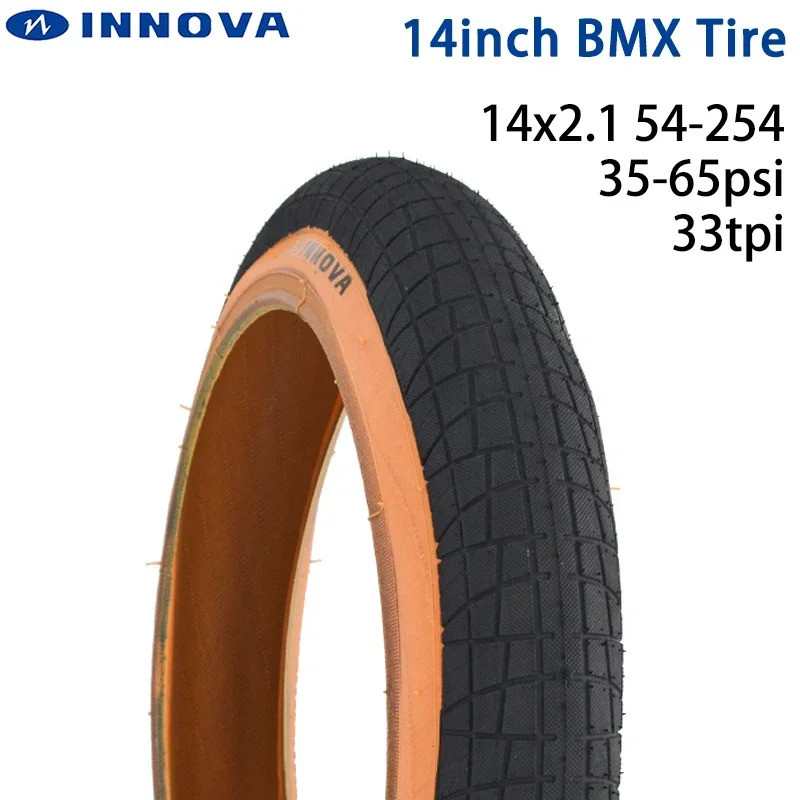 นวัตกรรม 14x2.1 ล้อขนาดเล็ก บีเอ็มเอ็กซ์ จักรยานยาง 54-254 14 นิ้วกว้างสีดําสีน้ําตาลขอบ 412 14*2.1 พับจักรยานยาง คือ-2128