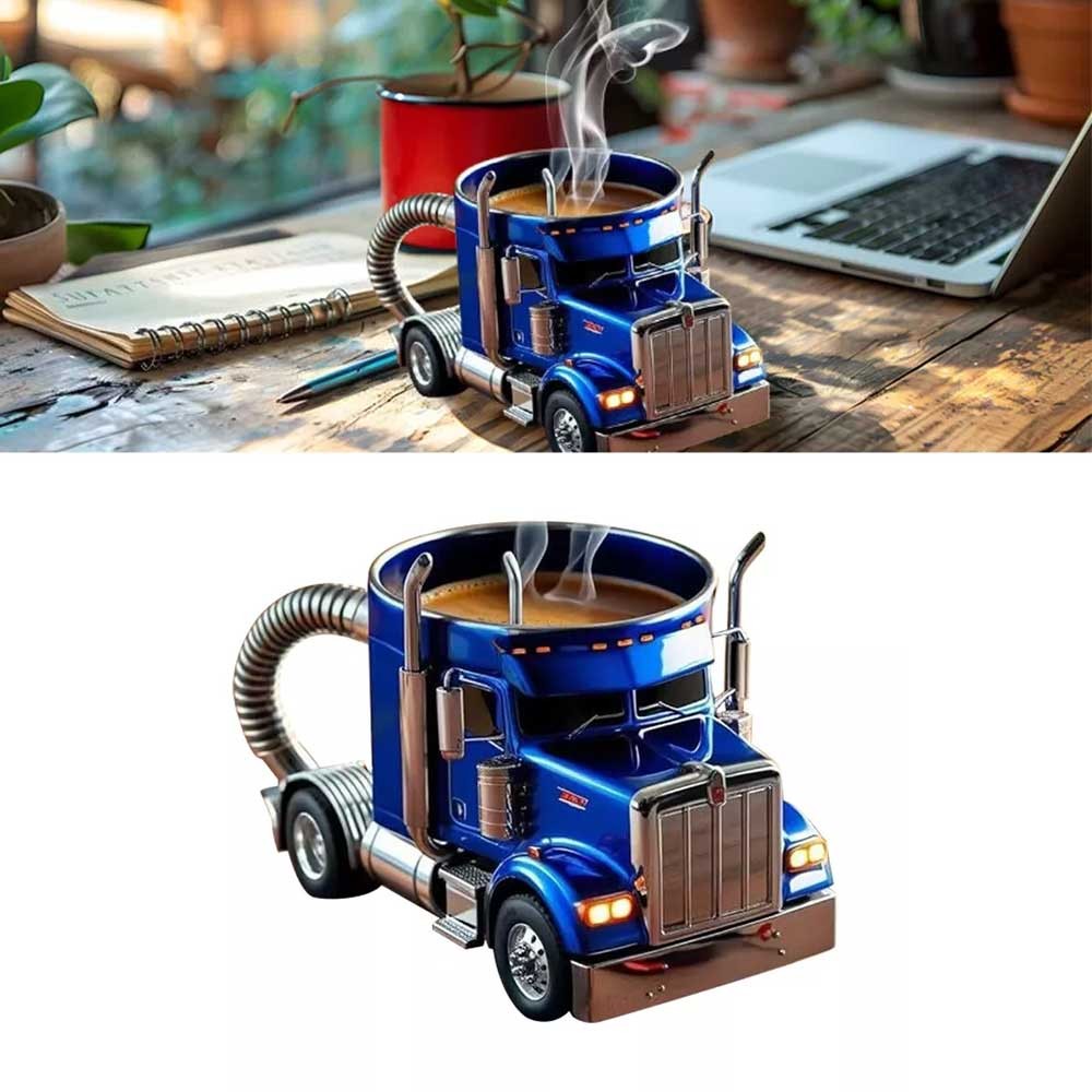 Handcrafted Truck Coffee Mug,Semi-Truck Coffee Mugs,Semi Truck Shaped Coffee Mug