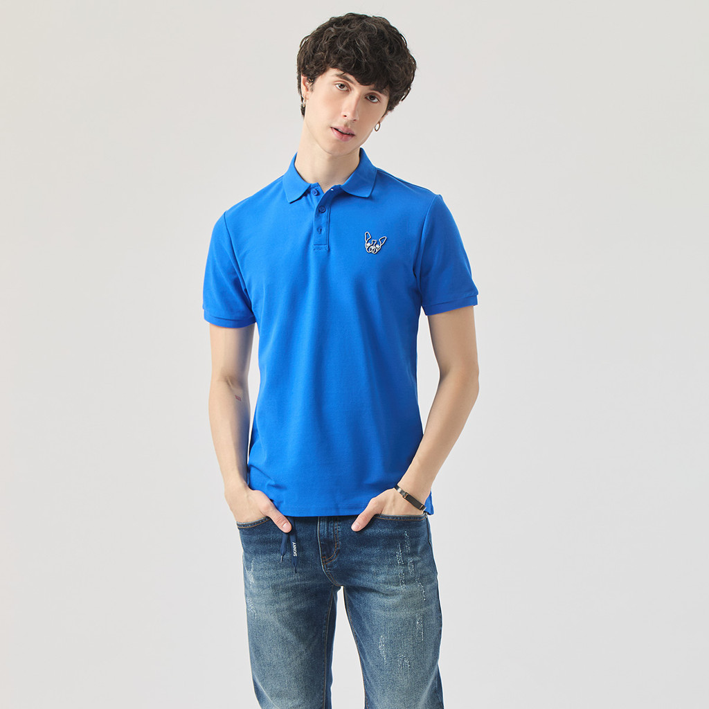 ESP เสื้อโปโล เฟรนช์ชี่ อีซี่ ผู้ชาย สีน้ำเงินเข้ม | Frenchie Eazy Polo Shirtt | 04053