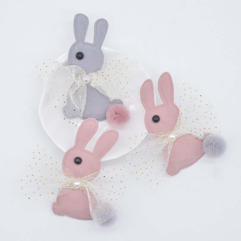 8 ชิ้น 70*70 มิลลิเมตร Kawaii กระต่ายตาข่ายโบว์สําหรับ DIY เสื้อผ้าหมวกแพทช์ถุงเท้าถุงมือตกแต่งผ้าเย็บ Headwear Applique อุปกรณ์เสริม