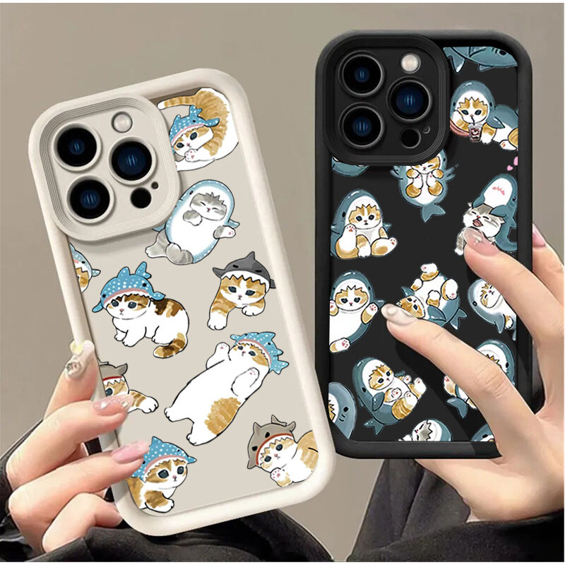 Mofusand shark cat สําหรับ Samsung Galaxy J8 2018 J4 J6 Plus J7 Prime A13 A12 A22 A23 5G A51 A05 A50