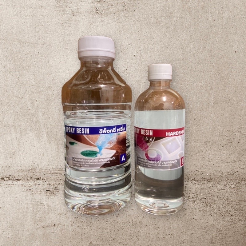 EPOXY RESIN 2:1 อีพ็อกซี่เรซิ่น แข็ง ใส เงา / เรซิ่นเคลือบเคส / น้ำยาลงยาเย็น / เคลือบโต๊ะ / งานหล่อ