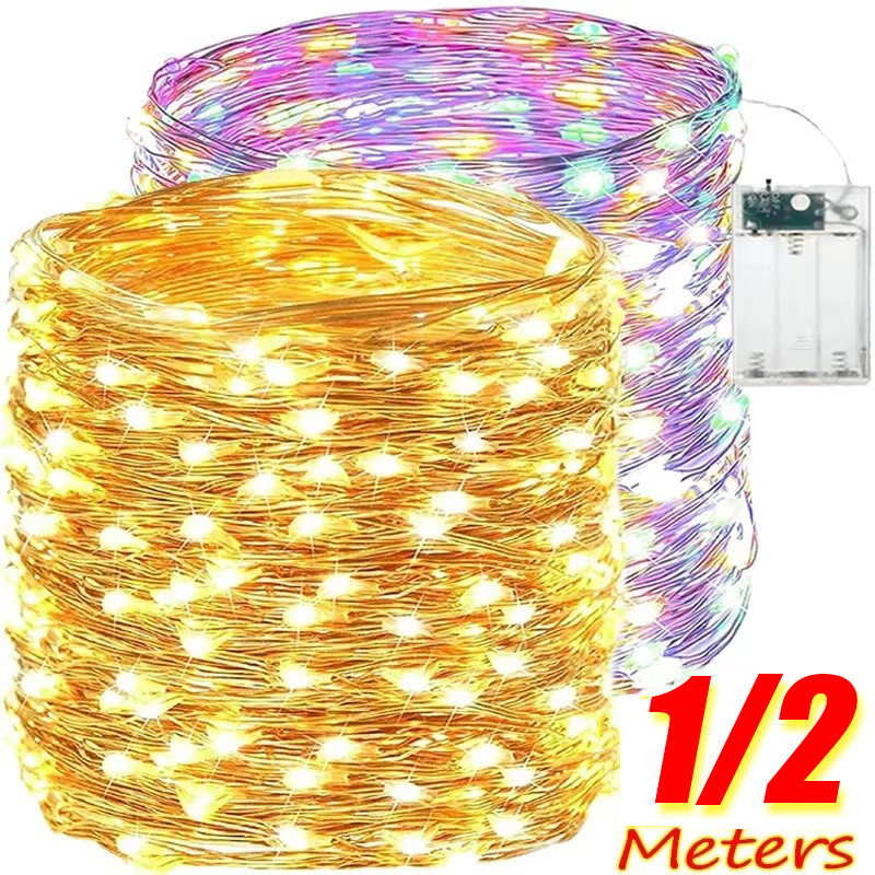 ลวดทองแดงไฟ นํา เชือก-ไฟนางฟ้าวันหยุด-กันน้ํากลางแจ้งสําหรับโคมไฟตกแต่งงานปาร์ตี้คริสต์มาส