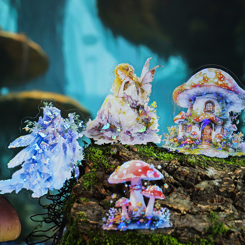 Journal Go 16pcs Fairy Tale Forest PET สติกเกอร์ Collage Scrapbooking โทรศัพท์มือถือถ้วยโน้ตบุ๊คไดอารี่ Decor ความงามสติกเกอร์