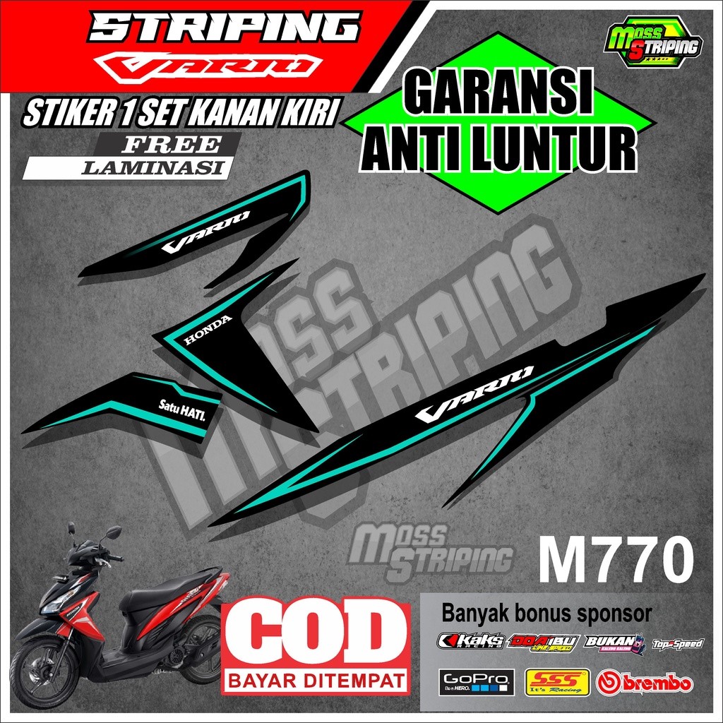 Honda Vario 110 Fi / คาร์บูเรเตอร์ Striping สติ๊กเกอร์มอเตอร์ไซค์ รหัส M770 สติ๊กเกอร์มอเตอร์ไซค์ St