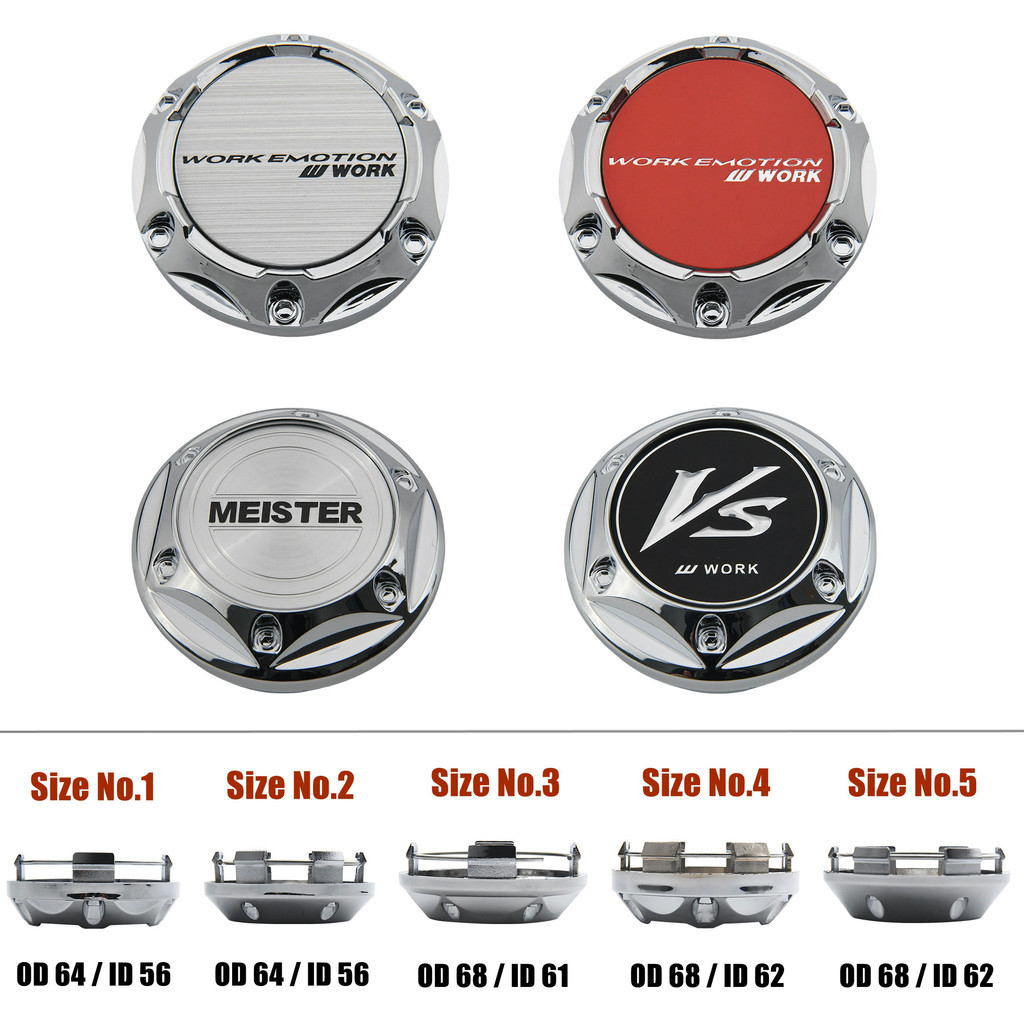 4ตัว 64มม ฝาดุมล้อ work emotion ฝาครอบดุมล้อ meister 68มม ฝาครอบดุมล้อรถเก๋ง ฝาครอบล้อ equip