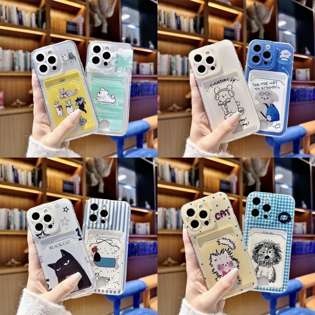 SAMSUNG มีเส้นสุนัขคอคดเคี้ยวเคสแมวกันกระแทกเคสโทรศัพท์Samsung A13 A14 A15 A20 A30 A20S A21 A21S A22