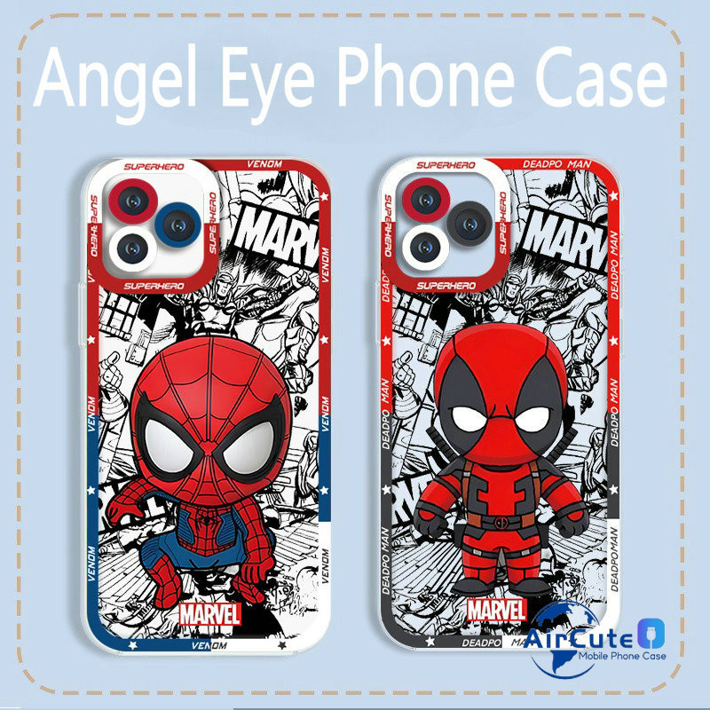เคส For Xiaomi MI 11 Lite 11T POCO C75 C71 C65 C61 C55 C51 C50 X7 X6 X5 X4 X3 NFC GT M6 M4 M3 Pro M5S F5 F3 Pro Redmi A1 9 9T 10 4G 5G 2022 Angel Eyes Transparent Protect Camera Super Spider Hero Soft Case Cover