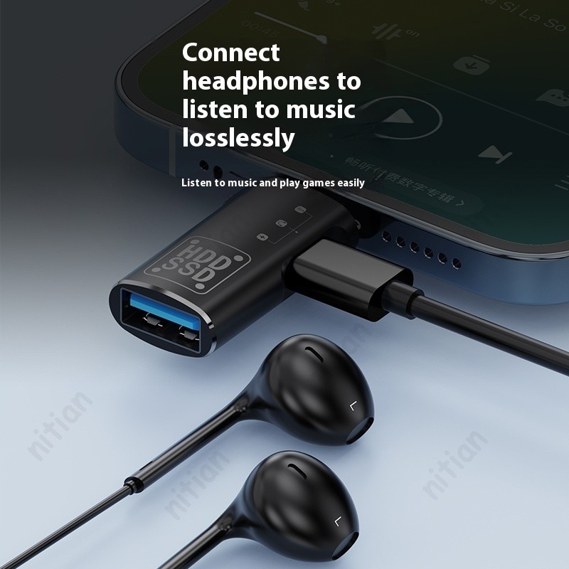 อะแดปเตอร์ OTG 2-in-1 Type C เป็น IOS อะแดปเตอร์แปลง OTG สําหรับตัวแปลงการชาร์จและถ่ายโอนข้อมูล