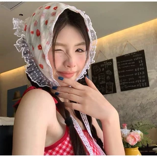 ผ้าโพกหัว แต่งลูกไม้ ลายน่ารักๆ สไตล์เกาหลี มาใหม่