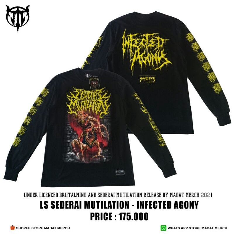Kaos Band Metal / Ls Sederai Mutilation - Infected Agony
