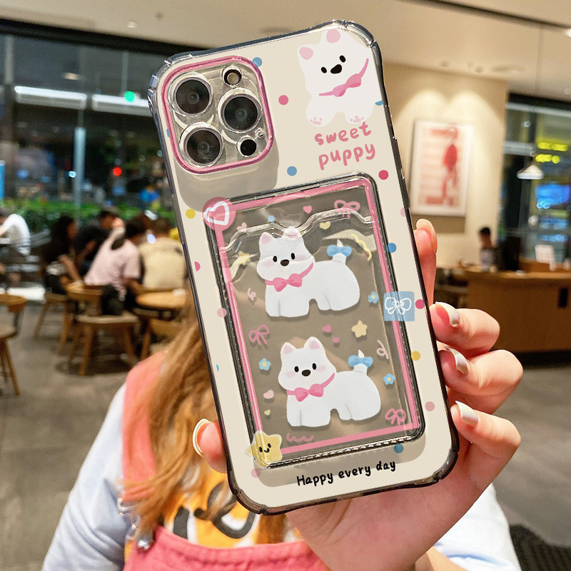 ใสที่ใส่บัตรเคส For iPhone 16 Pro Max 13 11 14 15 12 XR X Xs 7 8 Plus16promax 13promax 14promax 15promax เคสทรศัพท์ - รูปที่ 6