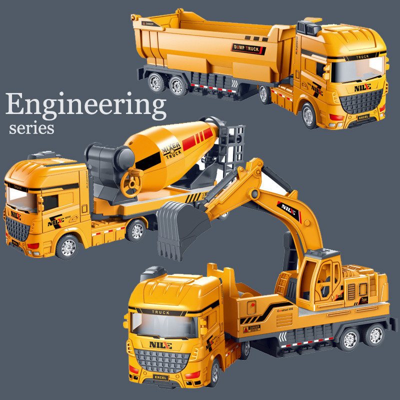 รถของเล่น รถก่อสร้าง รถบรรทุก รถโม่ปูน รถของเล่นแรงเฉื่อย โมเดลรถยนต์จําลอง
