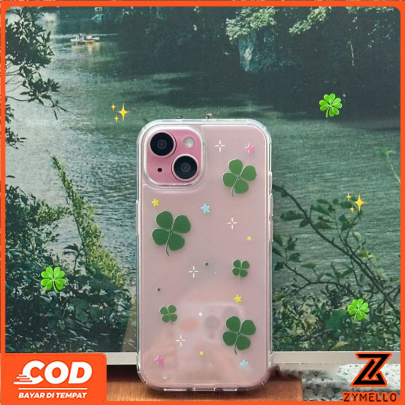เข้ากันได้กับ Iphone 16 Pro Max Iphone 13 Iphone 11 Fresh Star Four-Leaf Clover เคสโทรศัพท์ TPU กันกระแทก - รูปที่ 2