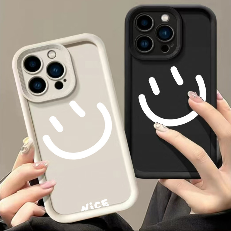 ส่งจากไทย เคส for iphone 7P 8P 11 12 15 13 14 Pro Max กล้องป้องกันมิตรกับสิ่งแวดล้อมกันกระแทกดอก สีหน้ายิ้มแย้มแจ่มใส