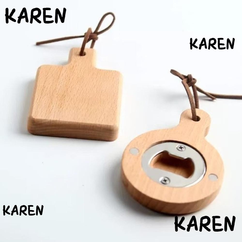ที่เปิดขวด KAREN, ที่เปิดเบียร์ไม้แม่เหล็ก, ที่เปิดขวดเบียร์ไม้ไผ่ทรงกลมทรงสี่เหลี่ยมสากลสําหรับบาร์ครัวบ้าน