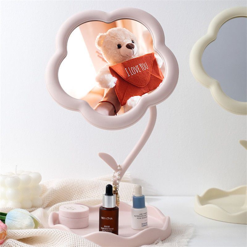 กระจกดอกไม้ตั้งโต๊ะ กระจกตั้งโต๊ะ กระจกแต่งหน้า ใช้แต่งหน้า (พร้อมส่ง) G3256 - รูปที่ 3