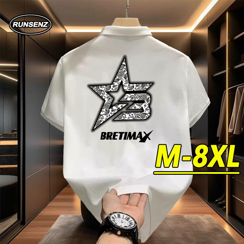 M-8XL เกาหลี Pop เสื้อโปโลแขนสั้นผู้ชาย Plus ขนาดเสื้อยืดลําลองหลวมขนาดใหญ่ด้านบน