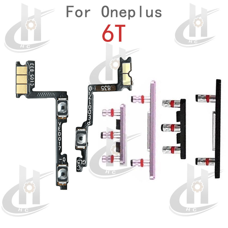 สําหรับ Oneplus 6T ปุ่มปรับระดับเสียงไฟปุ่มด้านข้าง Flex Cable Keys ปุ่มปิดปรับระดับเสียงขึ้นและลงด้านข้างอะไหล่ทดแทน