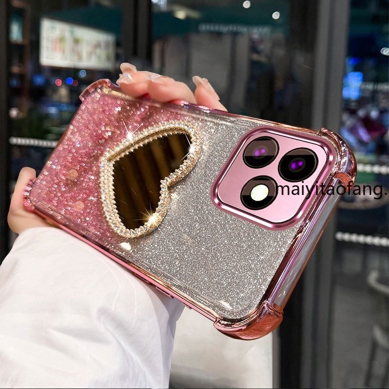 สําหรับRedmi note 14 5G note 14 Pro 5Gหมายเหตุ 14 Pro Plus 5Gเคสโทรศัพท์กันกระแทก3D Loveกระจกแต่งหน้ากรณีนุ่ม