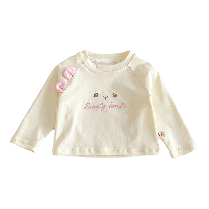ฤดูใบไม้ผลิและฤดูใบไม้ร่วงสาวการ์ตูนแขนยาวฐานชั้น-น่ารักรอบคอเสื้อยืดสำหรับทารกและเด็กวัยหัดเดิน - รูปที่ 3