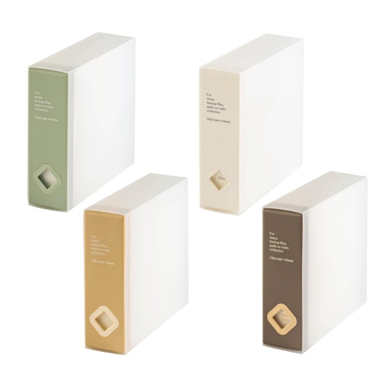 RUN 24 CDs Storage Case Scratch Resistance CDs Holder Keeps Discs ปลอดภัยจากฝุ่นและรอยขีดข่วนสําหรับ