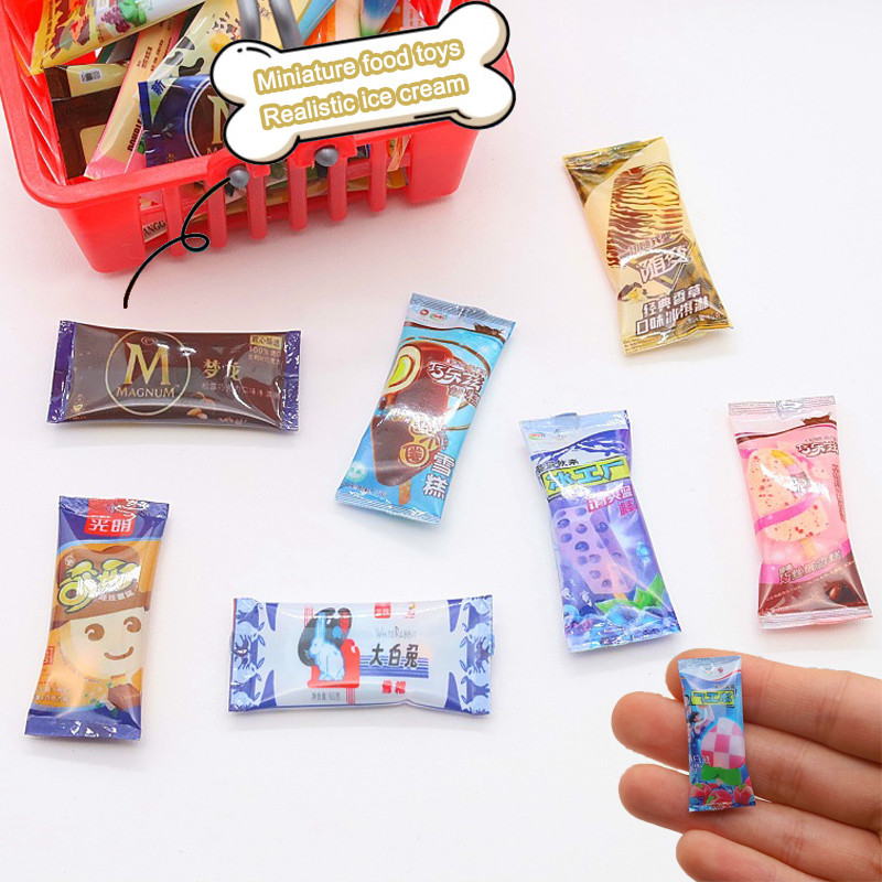 30ชิ้นตุ๊กตาขนาดเล็กไอศครีมจําลองไอศครีมรุ่นจําลองอาหารของเล่นเด็กเล่นบ้านของเล่น