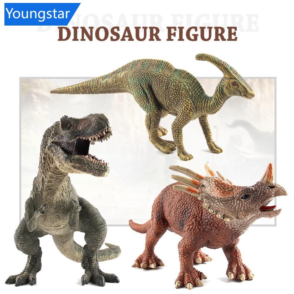YOUNGSTAR ของเล่นไดโนเสาร์จําลอง Wild Life Tyrannosaurus Rex World Park ไดโนเสาร์รุ่นตัวเลขการกระทําของเล่นเด็กของขวัญเด็ก E1V3