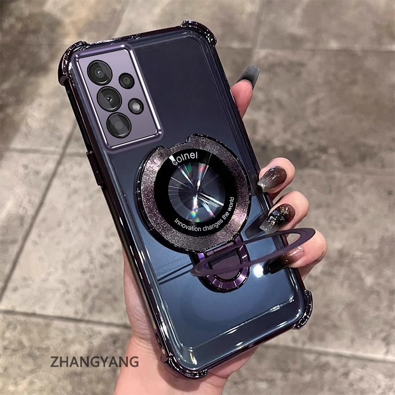 กรณีสําหรับ Samsung A33 A53 A73 วงเล็บหรูหราไฟฟ้าไล่ระดับสีแฟลชผงออกแบบใหม่เคสโทรศัพท์ SJSFDDE