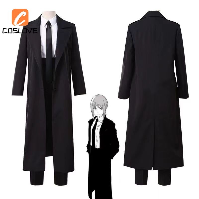อะนิเมะ Chainsaw Man Makima คอสเพลย์เสื้อผ้าชุดเครื่องแต่งกายสําหรับผู้หญิงสีดําชุดคอสเพลย์ปาร์ตี้ฮาโลวีน