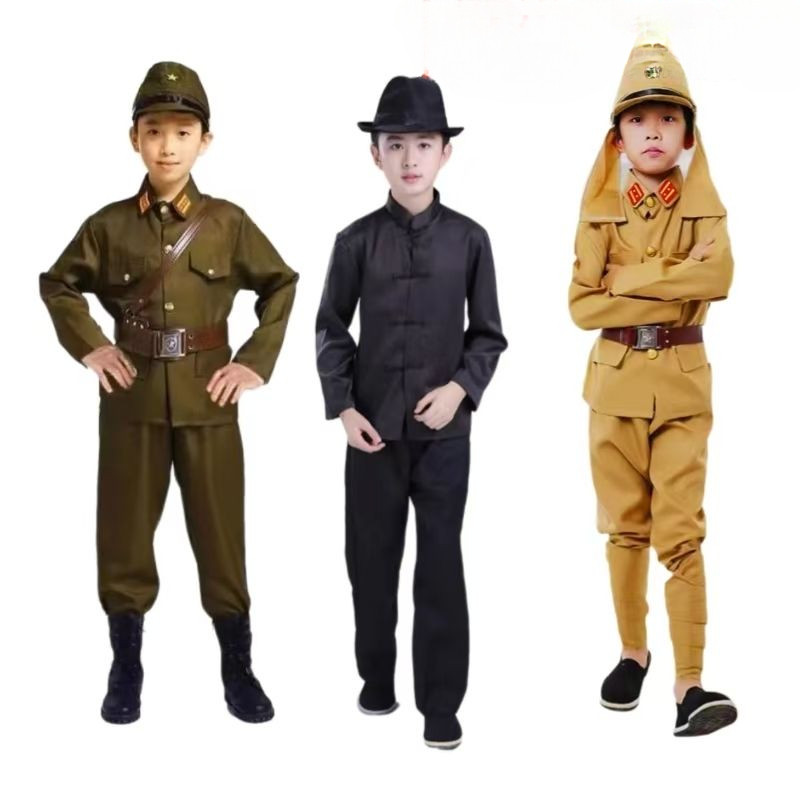 เด็กผู้ใหญ่ทหารเครื่องแต่งกายชายหญิงบทบาทเล่นชุดสงครามทหารเครื่องแบบ
