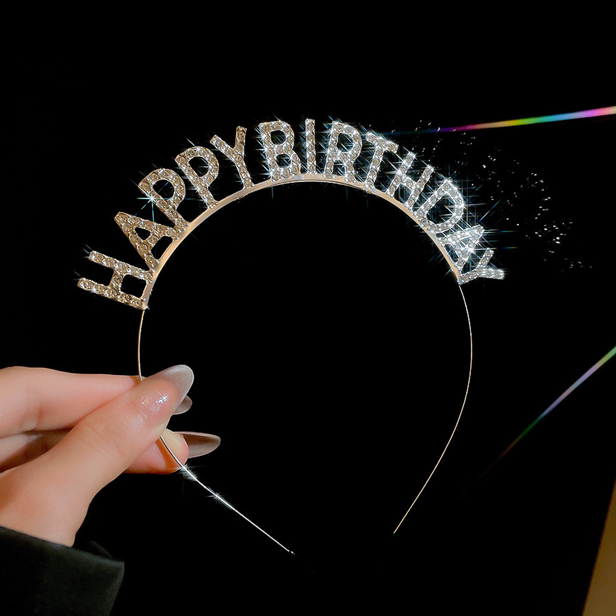 DREW สุขสันต์วันเกิด HappyBirthday เพชรตัวอักษรแถบคาดศีรษะแฟชั่น Ambience Party 