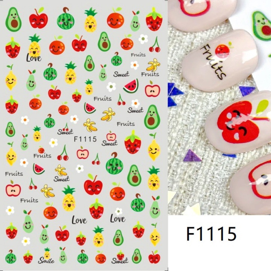 น่ารักไอศกรีมเค้กการ์ตูนออกแบบสติกเกอร์เล็บ DIY Macaron Cherry Lemon Strawberry Decals การออกแบบเล็บ 3D Self กาว Sliders - รูปที่ 6