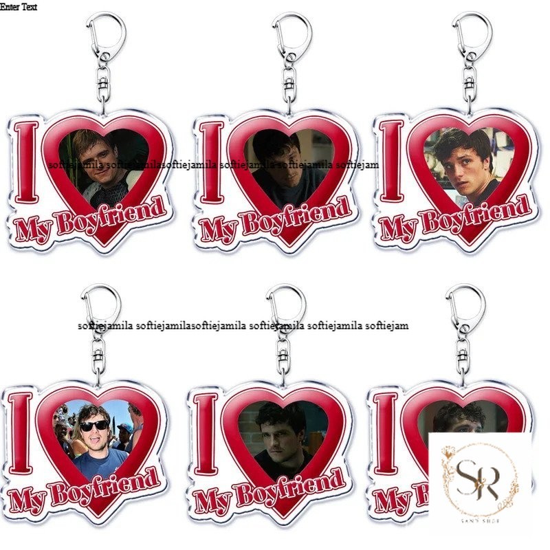 Josh Hutcherson I love my fan พวงกุญแจ, พวงกุญแจหนัง Hunger Games ร้อน, แหวนสําหรับกระเป๋า, ของขวัญ