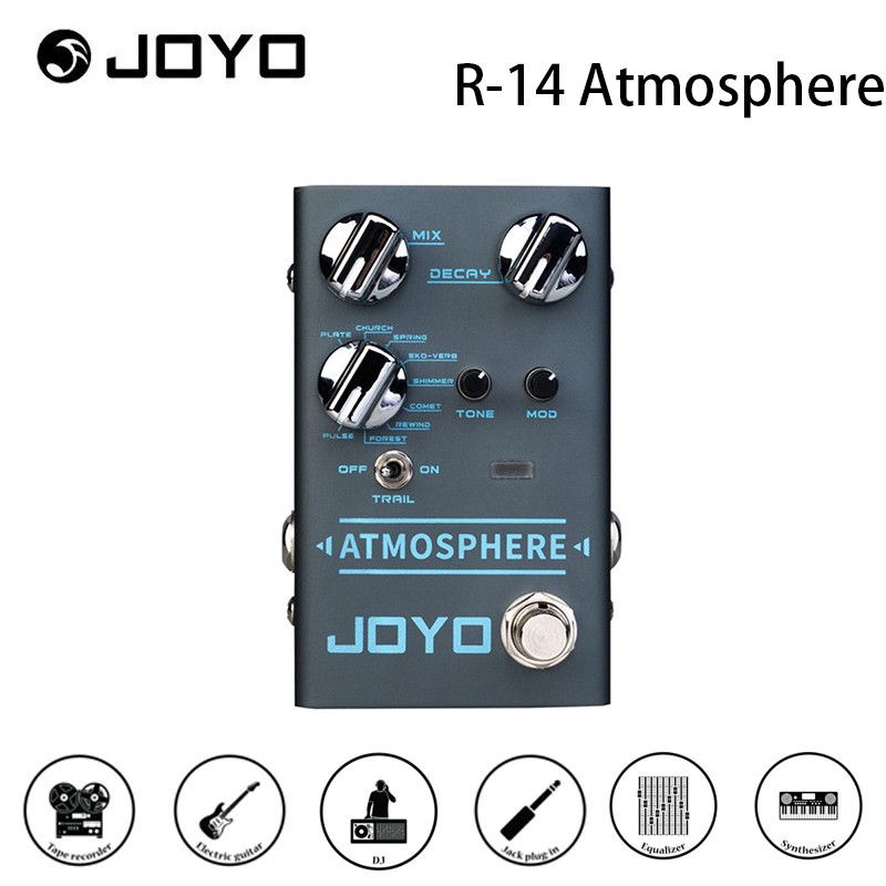 JOYO R-14 บรรยากาศดิจิตอล Reverb เอฟเฟกต์กีตาร์เหยียบ R 14 บรรยากาศ