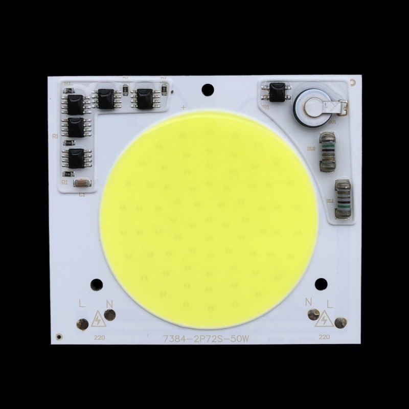50W AC 220V 240V Led COB โคมไฟลูกปัดสมาร์ท IC ไม่จําเป็นต้องไดร์เวอร์พื้นผิวส่องสว่างเส้นผ่านศูนย์กลาง 60 มม.DIY น้ําท่วมหลอดไฟ Led Spotlight