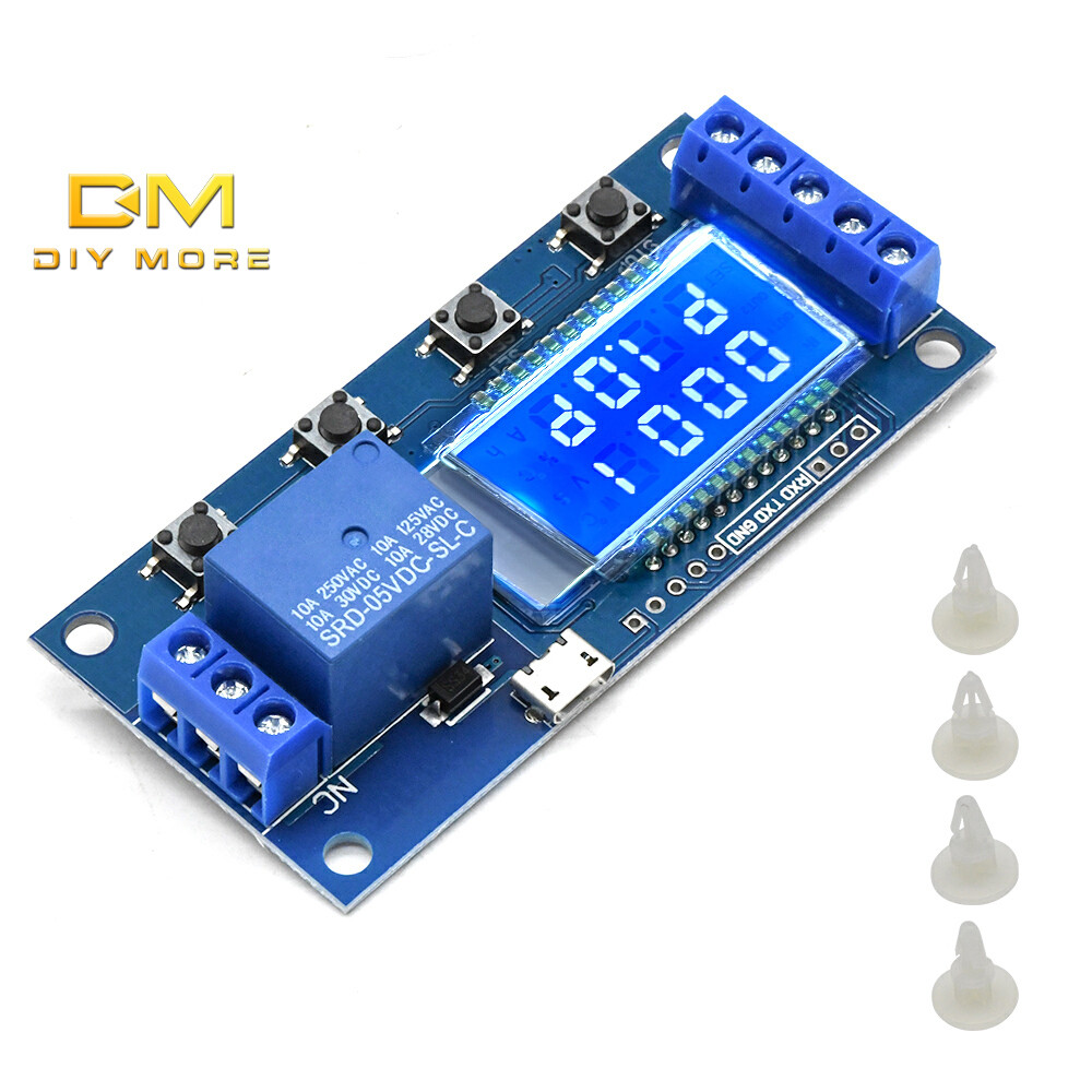 DIYMORE DC5-30V โมดูลรีเลย์หน่วงเวลาจอแสดงผล LCD พร้อมอินเทอร์เฟซ MICRO USB