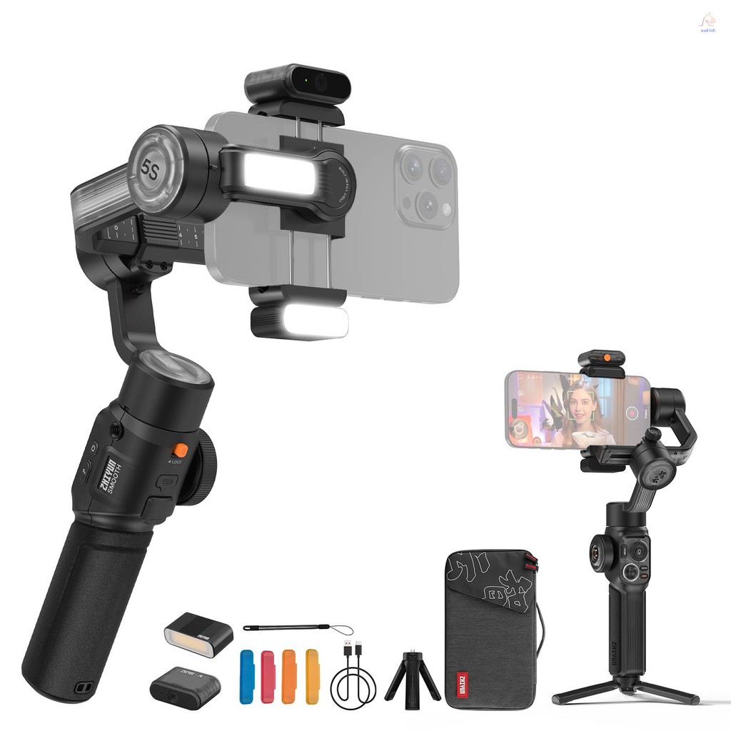 ZHIYUN SMOOTH 5S AI PRO มือถือ 3 แกน Gimbal Stabilizer สําหรับโทรศัพท์ Vlog Gimbal Anti-shake Al ติด