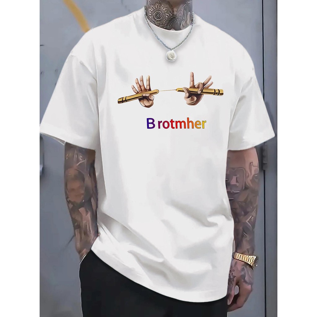 Fashion Men Summer Printing Short-Have T-Shirt Fashion Men Must-Sleeved