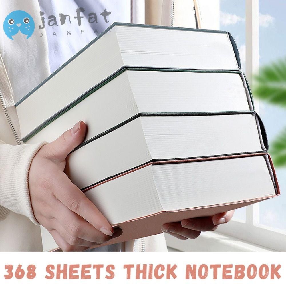 สมุดบันทึก JANFAT, แผ่นจดบันทึก PU Soft Cover A5, หน้าด้านในเปล่าเรียบง่ายหนา 368 แผ่น Memo Pad สํานักงานโรงเรียน